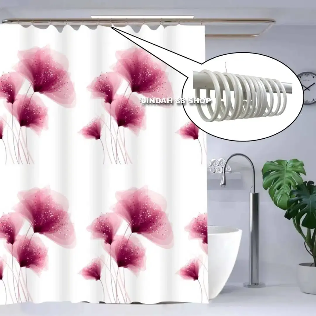 Ring Tirai Kamar Mandi Putih / Shower curtain Hook Rings - Image 1 of 1
