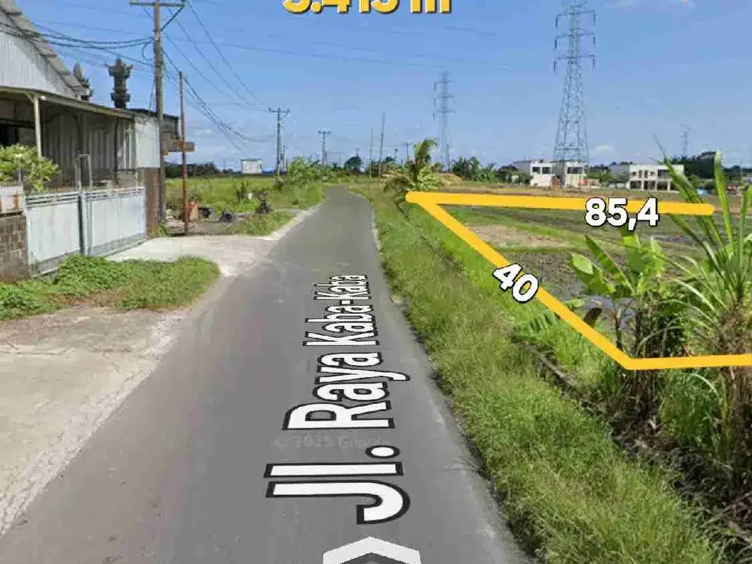 Jual Tanah 34,15are jln raya Kaba Kaba area Munggu Bali - Image 2 of 10