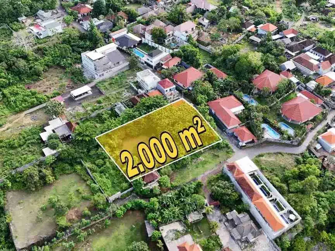 Tanah 2000m2 Lokasi Premium 6 Menit ke Pantai Gunung Payung Bali - Image 2 of 10