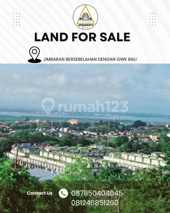 Tanah Dijual Unblock View Zona Pariwisata di Jimbaran Bersebelahan dengan Gwk Bali - Image 1 of 4
