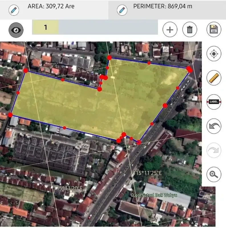 JUAL TANAH 3,09 HEKTAR (30.900M²) jalan raya IMAM BONJOL DENPASAR arah KUTA BALI - Image 5 of 10