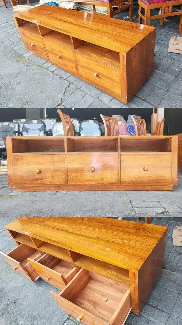 Buffet Rak Meja TV sideboard bahan kayu jati murah - Image 2 of 4