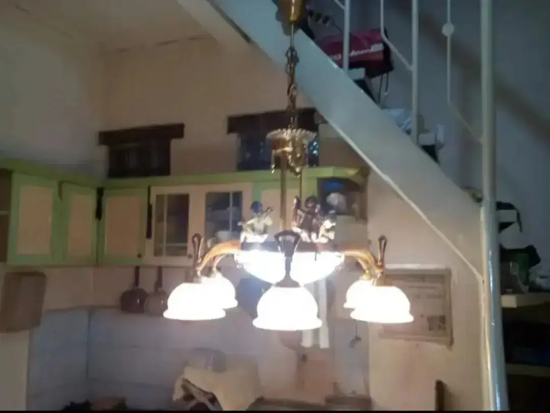 Jual Lampu Gantung Langka Antik,Kondisi Mulus,KUNINGAN,Kaca Tebal - Image 5 of 10