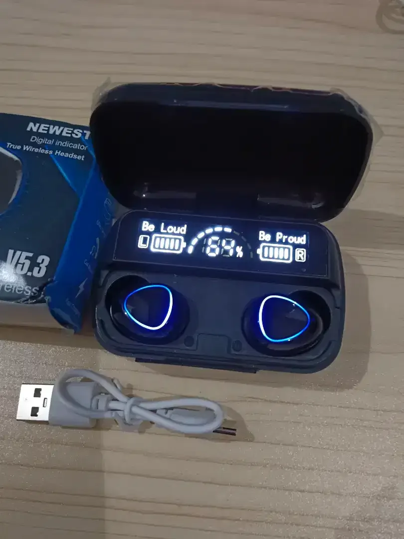 Headset Handsfree earphone bluetooth Led Smart with Powerbank - Image 2 of 4