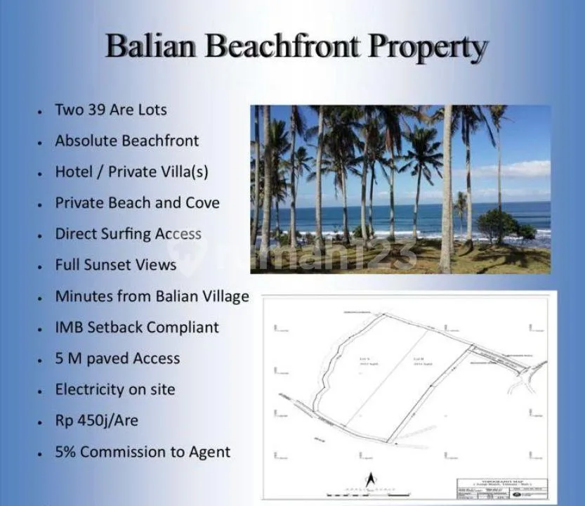 Tanah Freehold Beachfront 7.879 MÂ² - Zona Pariwisata Pantai Balian - Image 4 of 4