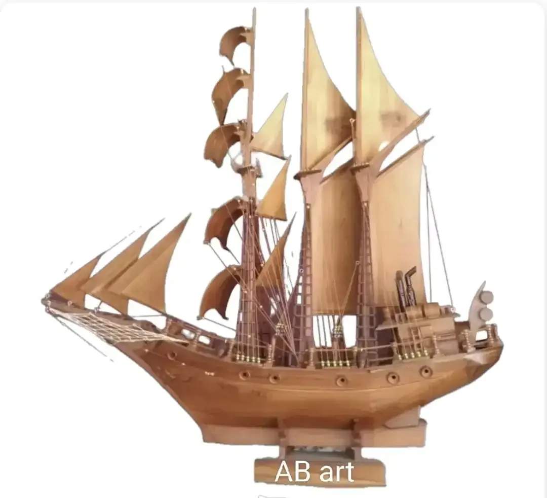 Miniatur Perahu Layar Kayu Jati - Image 1 of 1