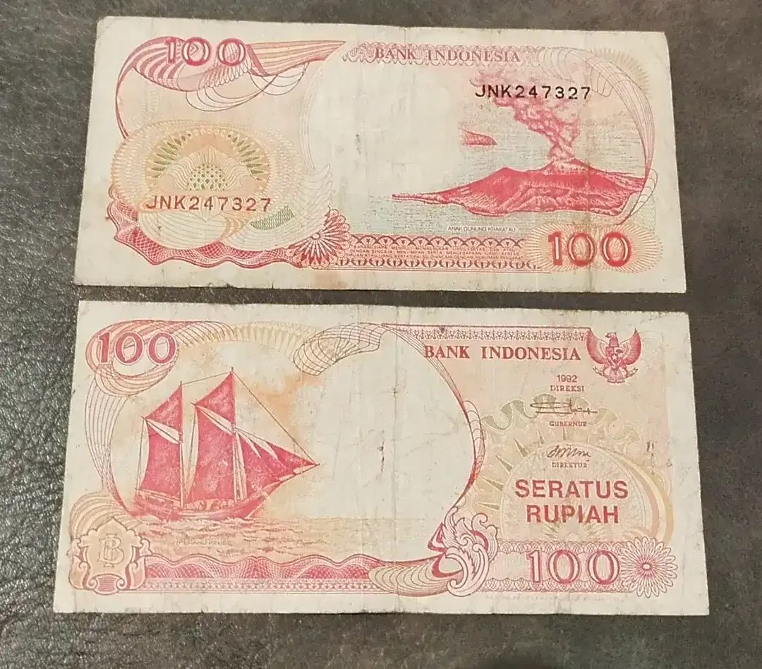 DIJUAL uang kertas Jadul 100 gambar perahu pinisi tahun 1992 - Image 1 of 1