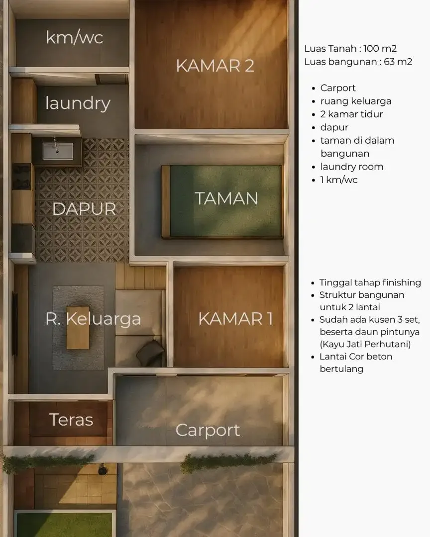 Di Jual Rumah Tinggal Finishing Lokasi Sangat strategis - Image 2 of 6