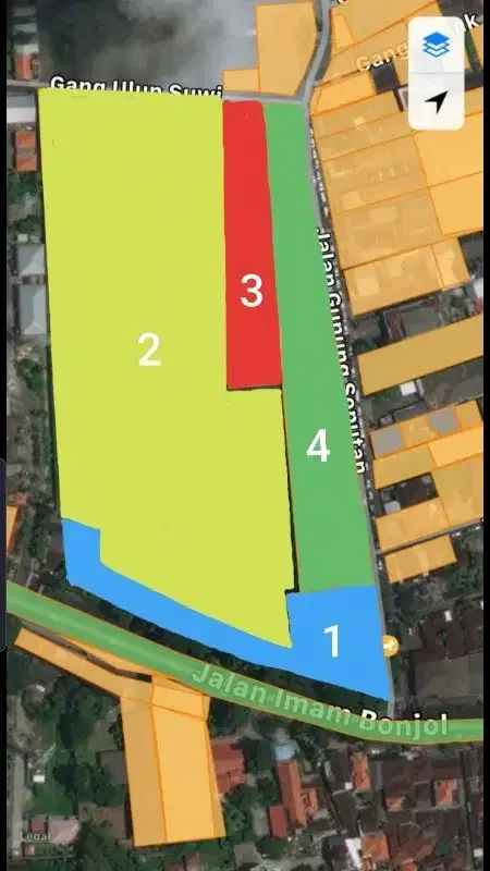 JUAL TANAH 3,09 HEKTAR (30.900M²) jalan raya IMAM BONJOL DENPASAR arah KUTA BALI - Image 10 of 10