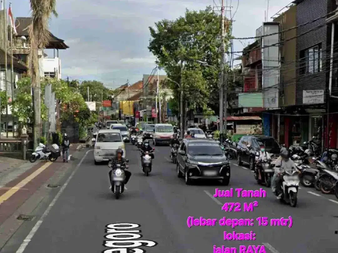 Jual tanah untuk ruko/bisnis luas 472m² di jln RAYA DIPONEGORO Denpasar Bali - Image 1 of 10