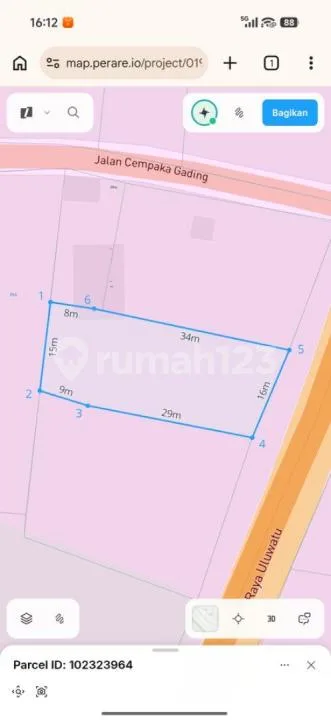 Tanah Pink Zone untuk Villa di Kutuhnuda Dua Bai - Image 4 of 4