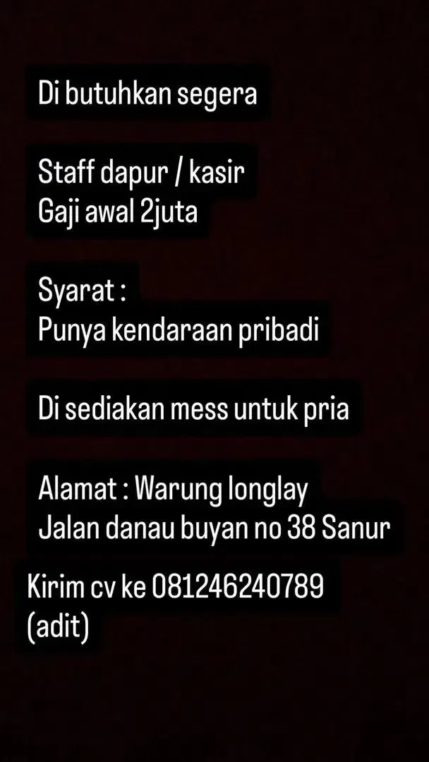 Dibutuhkan segera! - Image 1 of 1