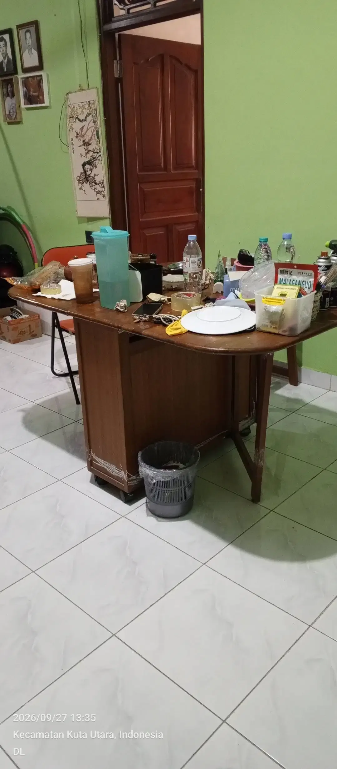 Set Meja Makan Lipat Kayu 4 Kursi Roda - Praktis & Hemat Tempat - Image 2 of 2