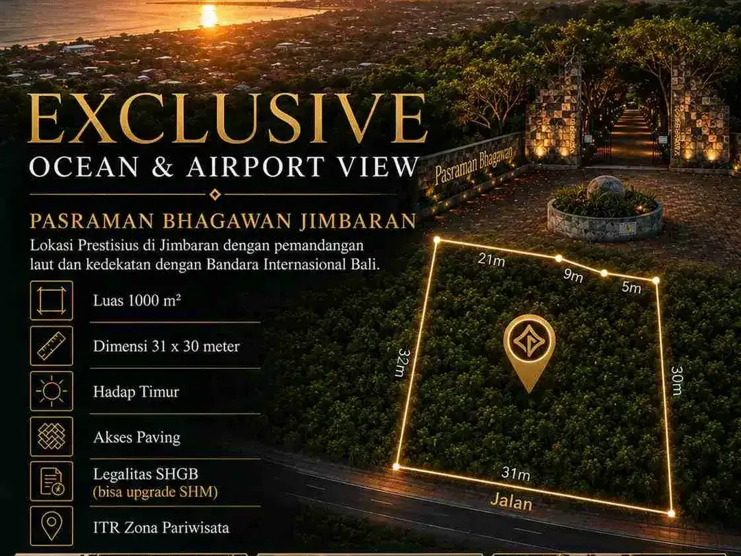 Tanah view Laut dan Airport Pasraman Bhagawan  Jl Uluwatu 2 jimbaran - Image 1 of 8