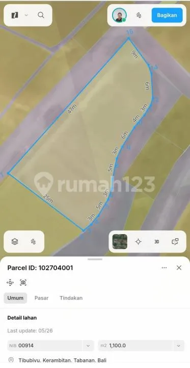 Tanah di Area Wisata Berkembang Berlokasi di Tibubiu, Pasut - Tabanan - Image 2 of 4