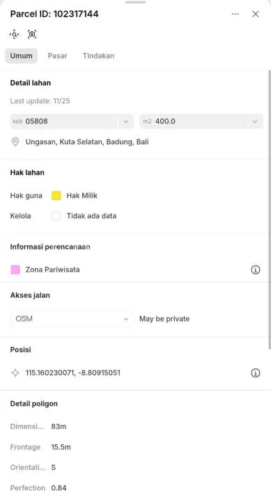 Dijual Tanah 6.25M2 Ocean View Ungasan #Tj6436 - Image 3 of 4
