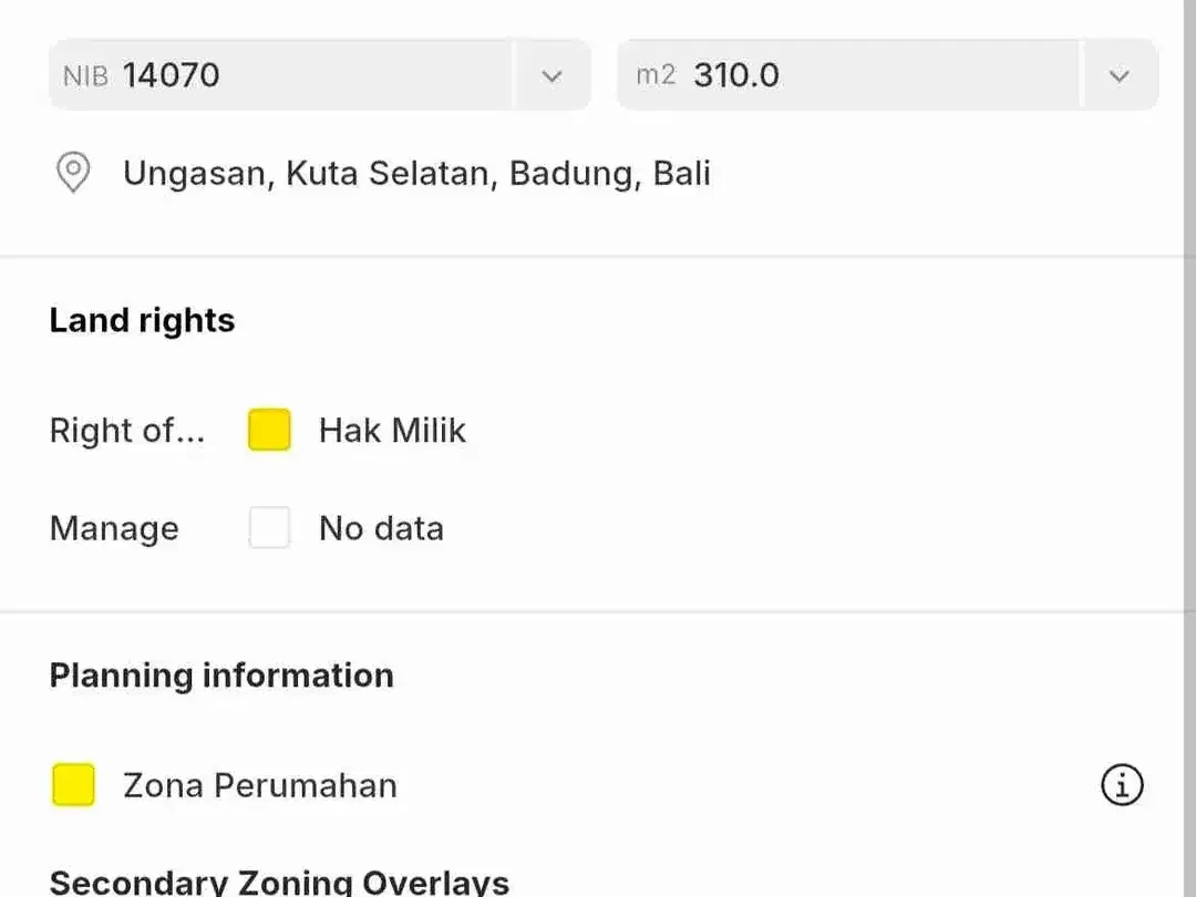Tanah 3.1 Are Zona Kuning di Ungasan Jimbaran - Image 6 of 6