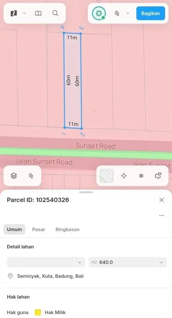 Tanah Premium Sunset Road Seminyak - Image 6 of 7
