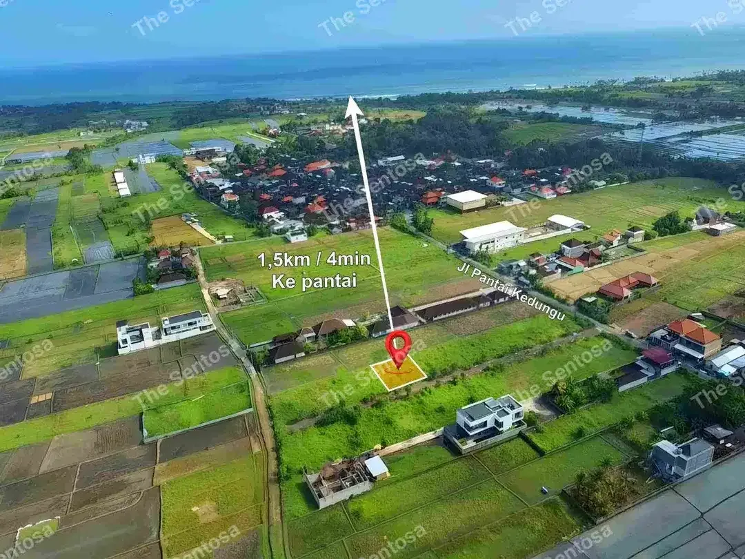 Tanah Pantai Kedungu dekat pantai view sawah lingkungan villa - Image 3 of 10