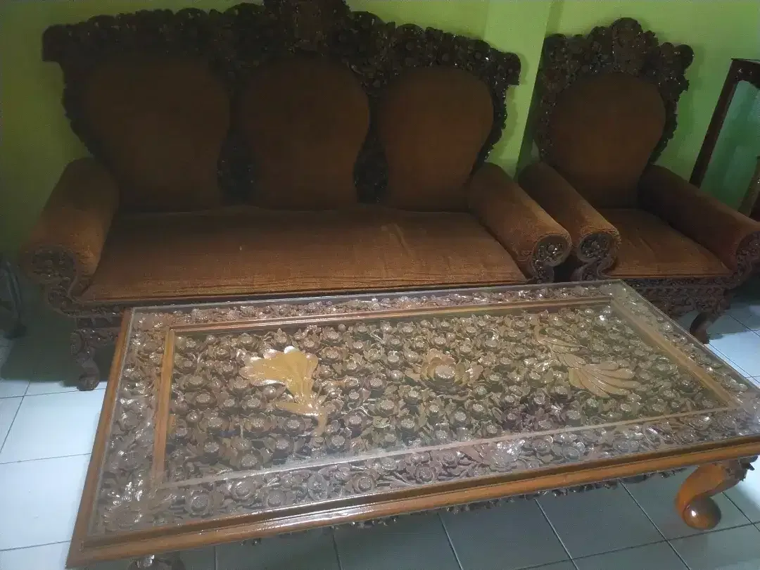 Kursi meja tamu jati ukir bali - Image 3 of 4