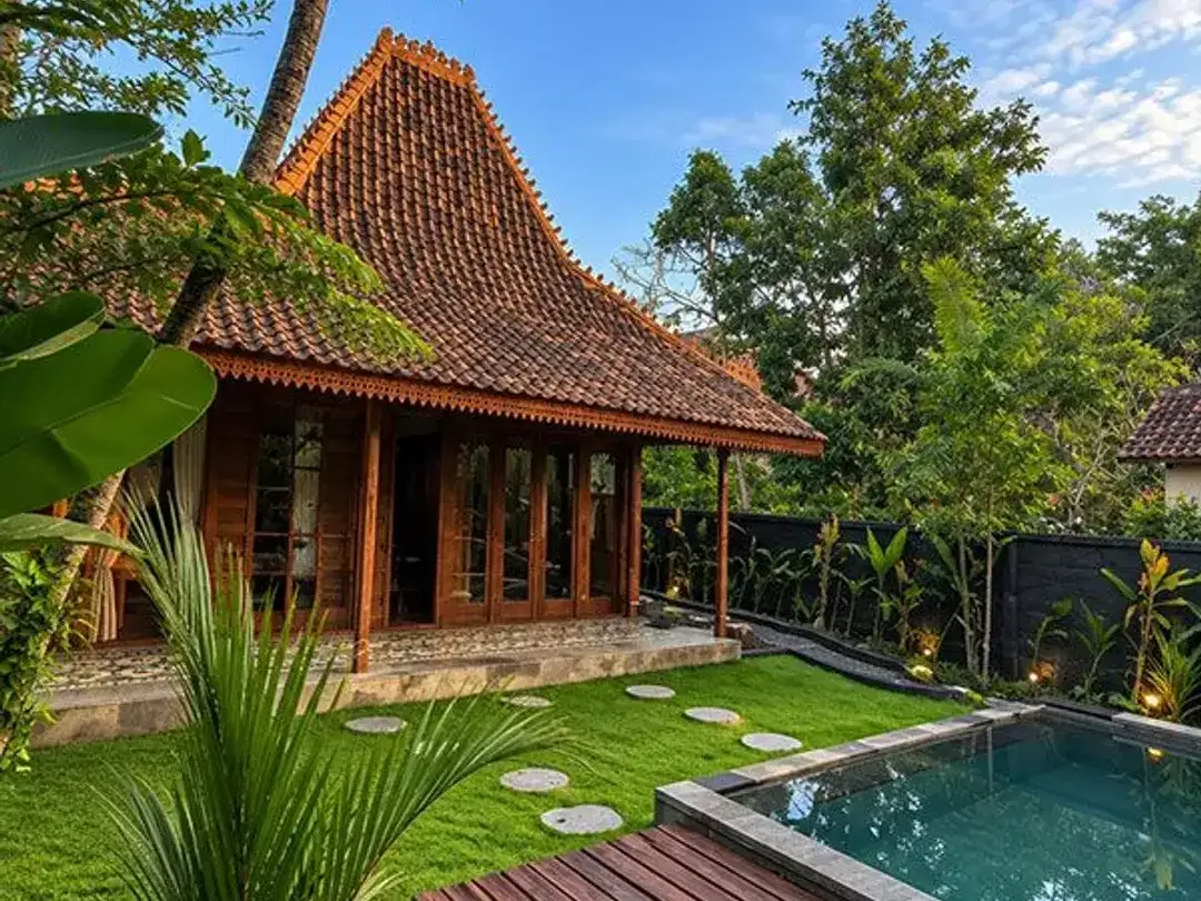 [Amr-049.Tdj-2] 2-Bedroom Private Pool Joglo Villa For Yearly Rent – Mambal, Bali - Image 2 of 10