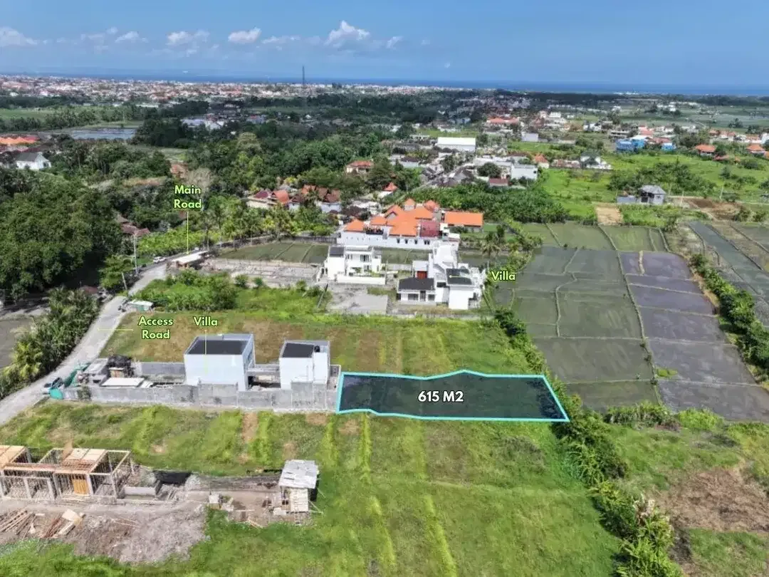 615 sqm Land for Sale at Pandak Gede Near Nyanyi Beach with Rice Field & Sunset View - Image 6 of 7