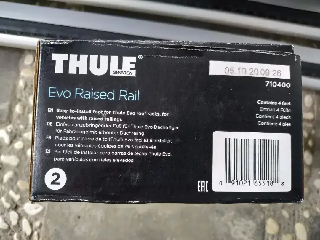 Thule Roof Rack Crossbar Wingbar Evo Silver 135cm Footpack Raised Rail - Image 5 of 6