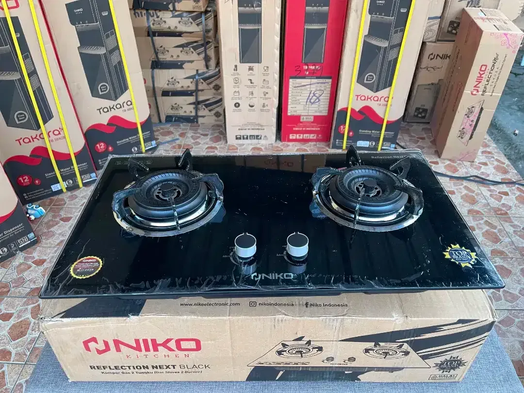 Niko next black kompor kaca 2 tunggku bisa tanam/duduk garansi resmi - Image 2 of 4