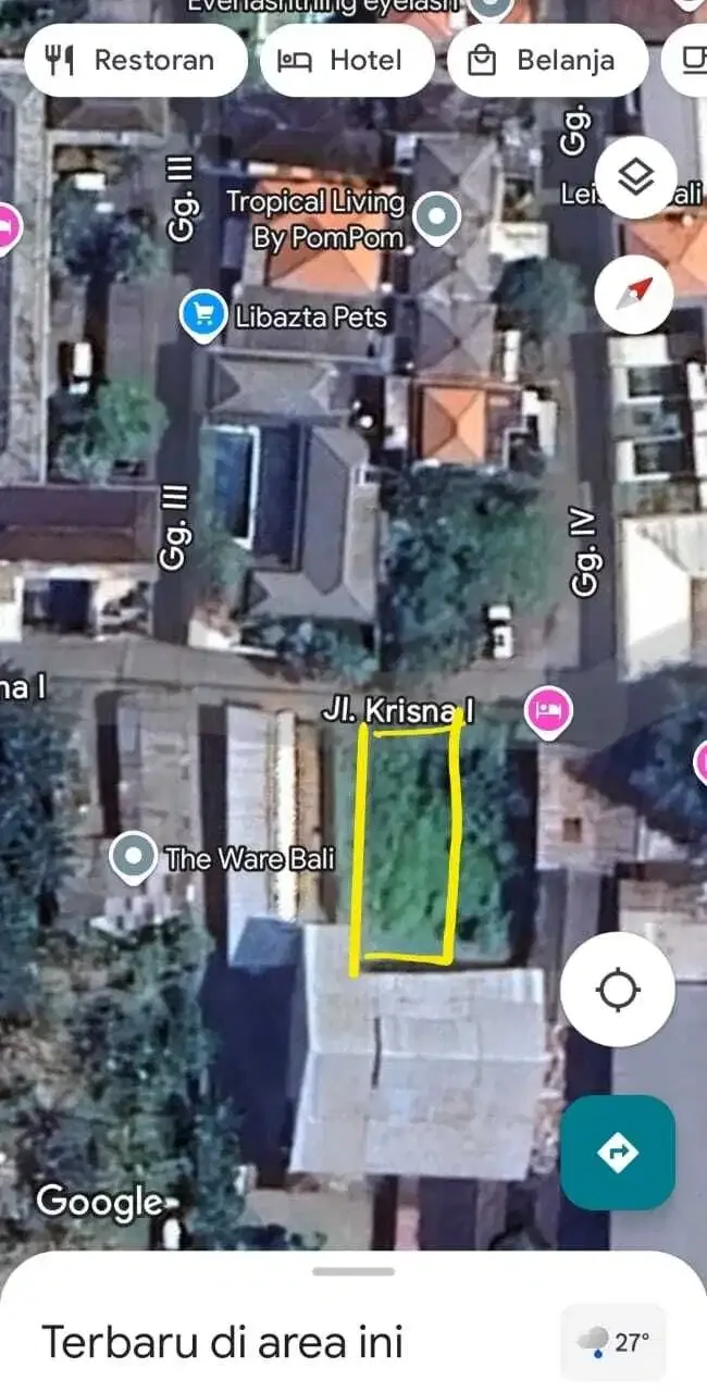 Tanah 140m2 Strategis di jalan Krisna Canggu Berawa - Image 4 of 6