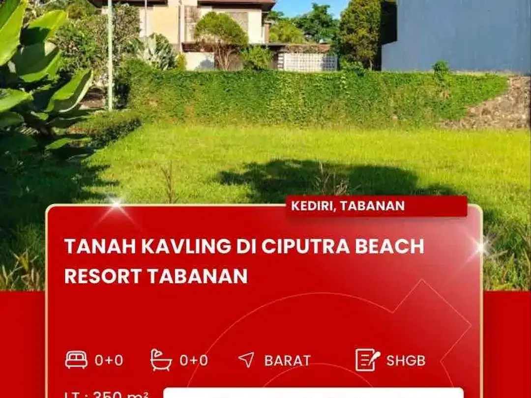 DIJUAL TANAH KAVLING KAWASAN CIPUTRA BEACH RESORT TABANAN BALI - Image 1 of 8