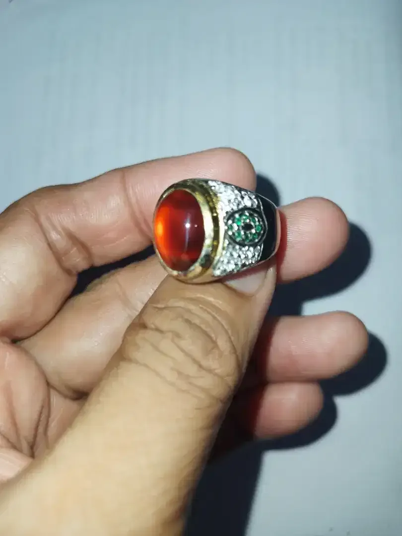 Cincin Natural Red Garnet Srilanka - Image 7 of 9