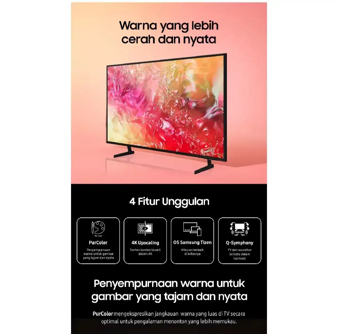 Smart TV Samsung 43 inchi 4K UHD Netflix YouTube Digital Garansi Baru - Image 4 of 10