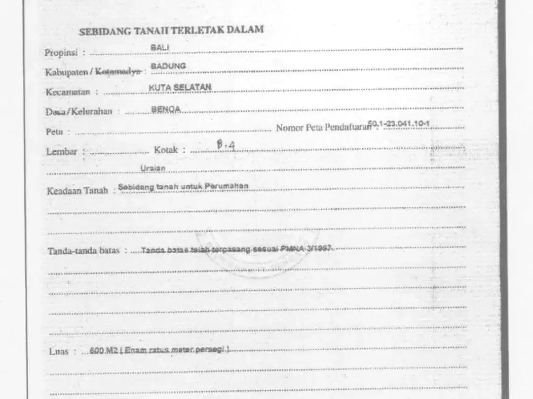 Tanah Nusa dua 800 meter dari Poktekpar Pariwisata Bali dapat 2 Akses Jalan - Image 10 of 10