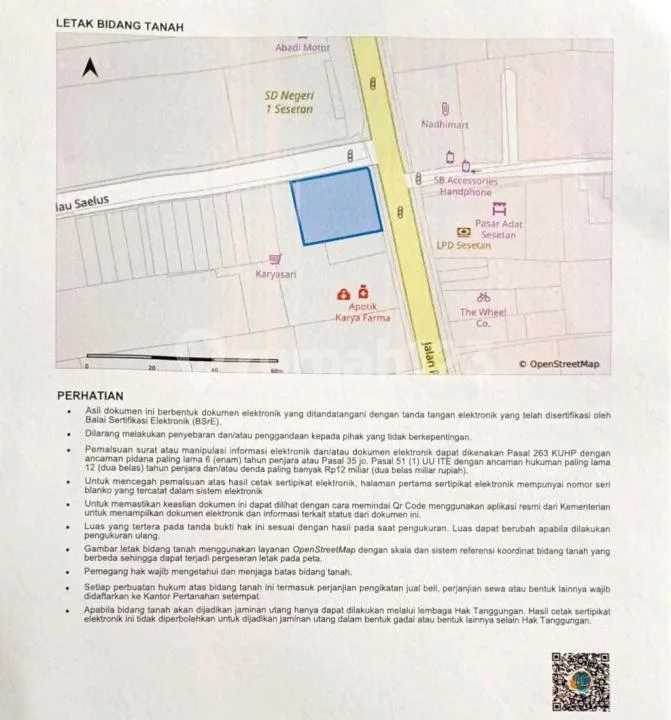 Tanah Hook Strategis Premium Zona Merah di Jalan Raya Sesetan - Image 3 of 3
