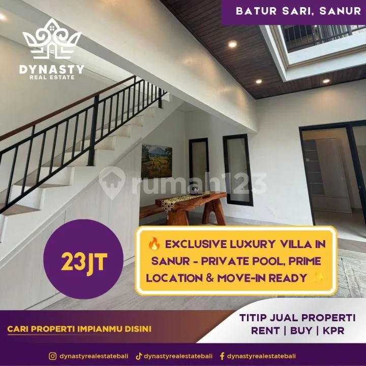 Villa 3 Kamar Daerah Eksklusif Sanur Area - Image 1 of 4