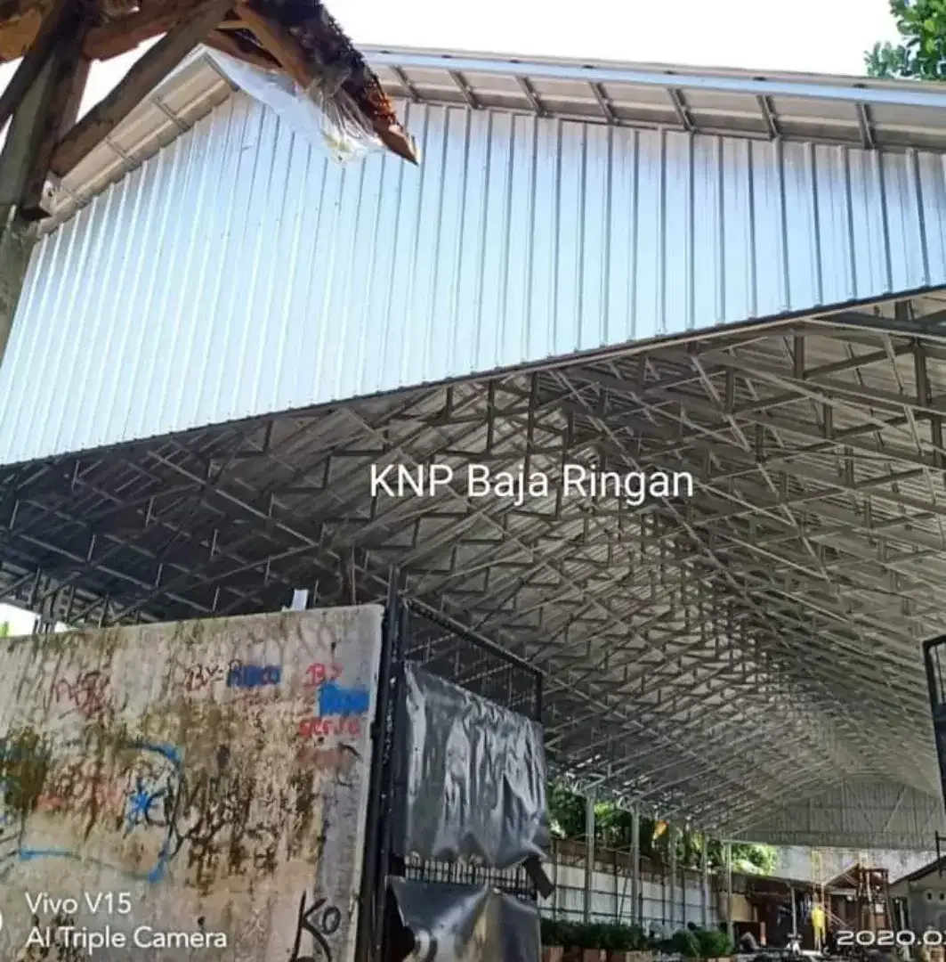 Kanopi baja ringan, rangka baja ringan, Canopy besi hollo, plafon PVC - Image 8 of 9