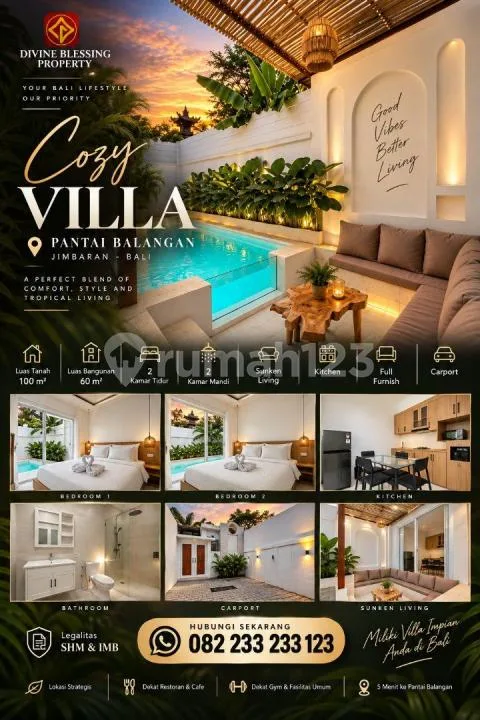 Villa Cozy Furnish Area Pantai Balangan Jimbaran - Image 1 of 4
