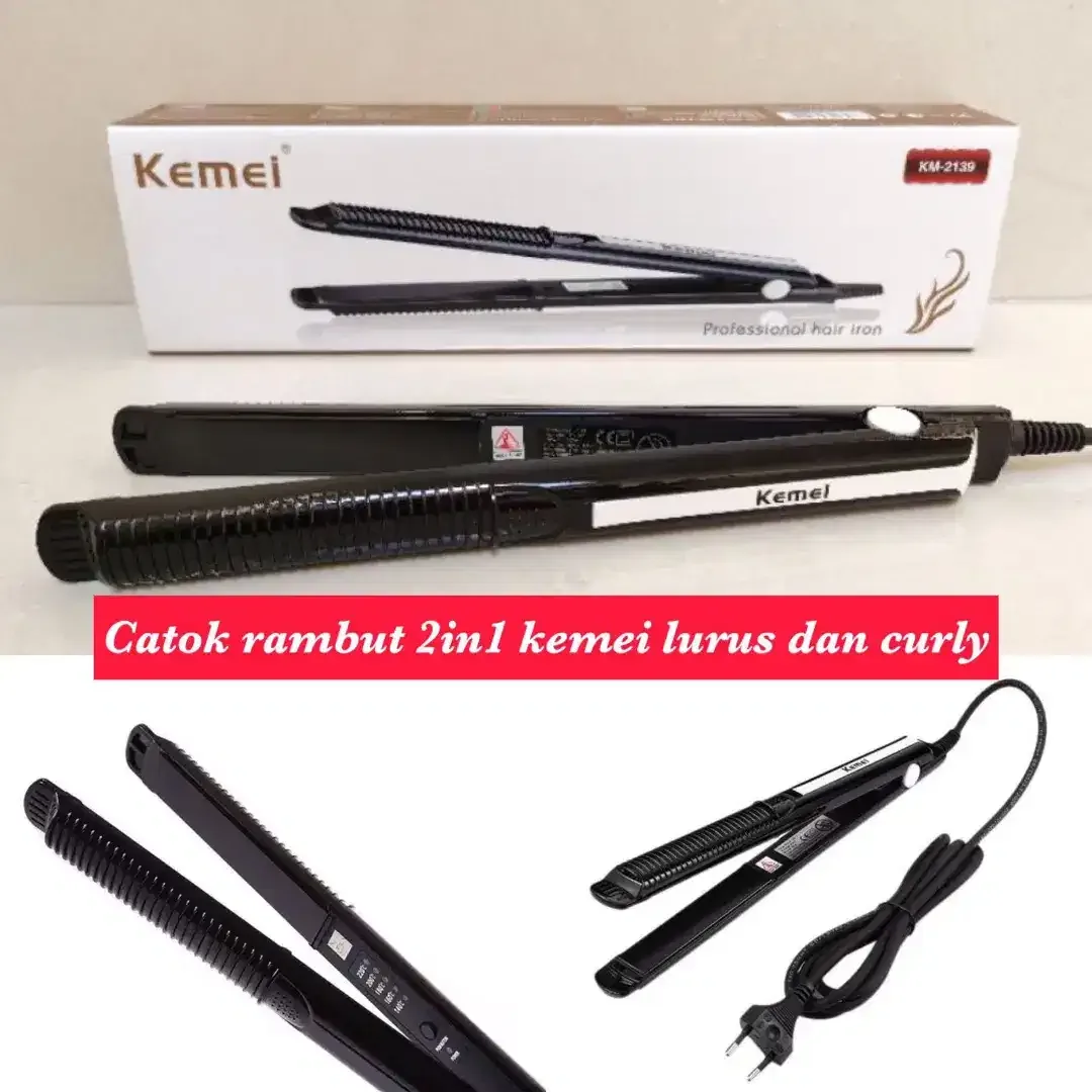 Baru merk KEMEI original catok rambut 2 in 1 - Image 2 of 2