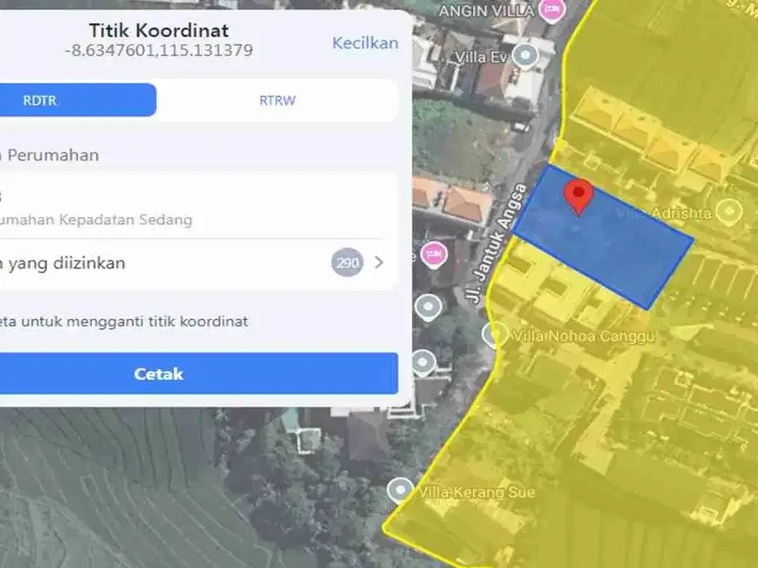 Di jual tanah jantuk angsa pererenan sangat cocok di bangun villa, lingkungan villa pinggir jalan - Image 7 of 8