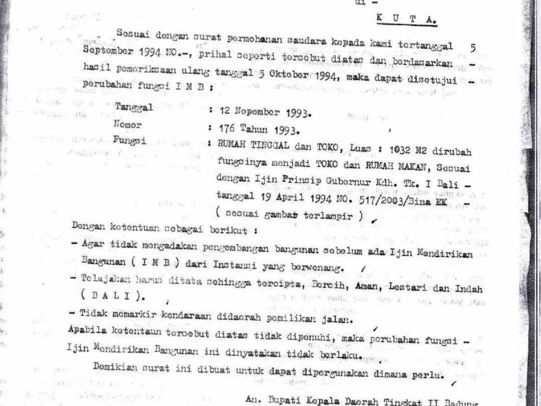 jual tanah dan bangunan 8 are lokasi premium jl Kartika Paza Kuta Bali - Image 6 of 6