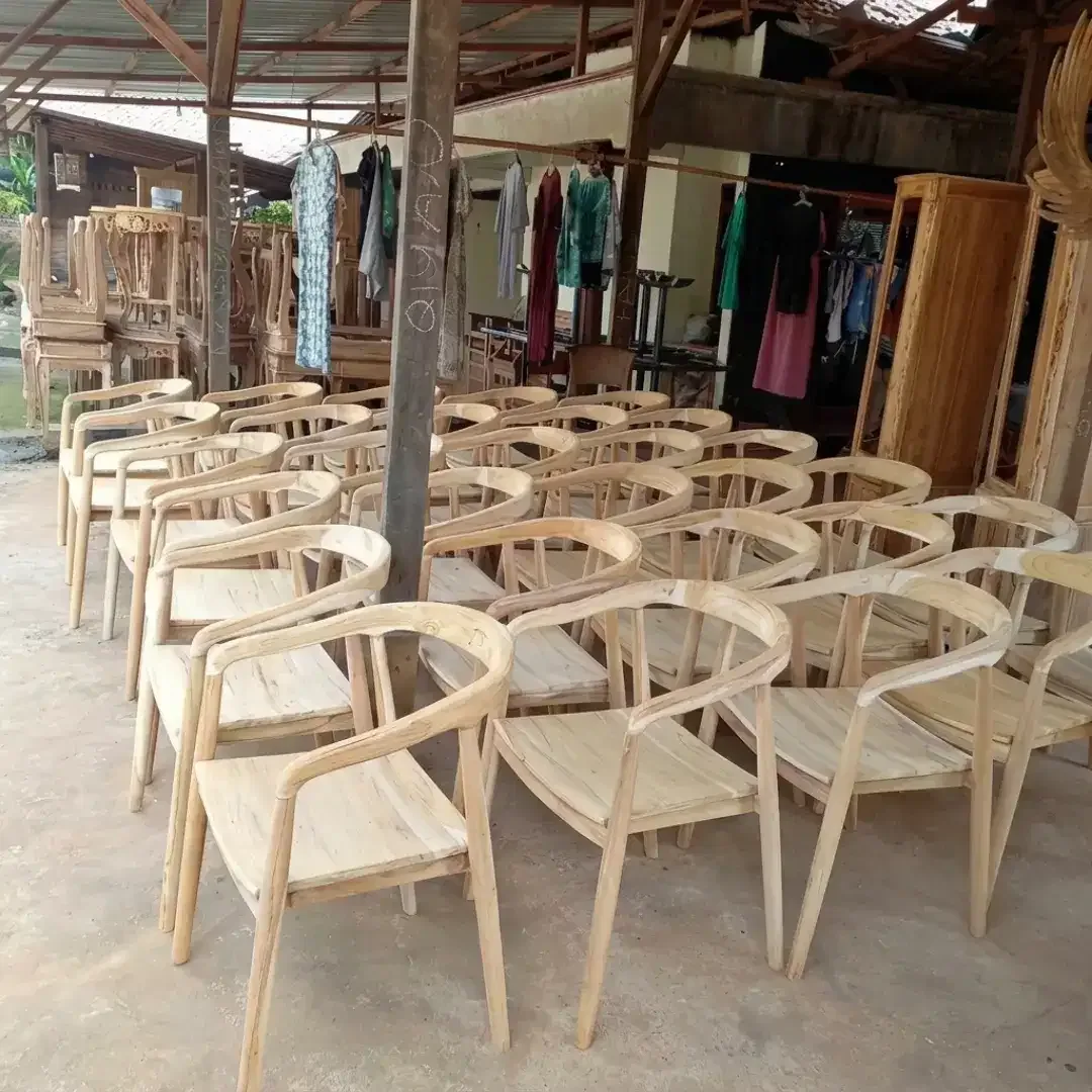 Kursi Cafe Selly Bubut Makan Restoran Kayu Jati [Non Finishing] - Image 3 of 3