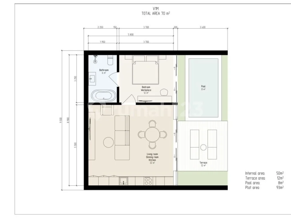 Villa Eksklusif Mewah 1Br di Bali | Leasehold 30+20 Tahun & Roi Tinggi - Image 3 of 4