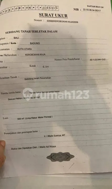 Dijual Tanah Eksklusif di Kerobokan - Image 1 of 4