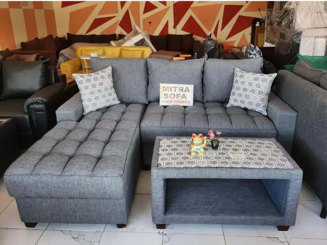 Sofa Single 150cm + 2 Puf + Meja Tamu, Terima Servis & Cash Kredit - Image 5 of 9