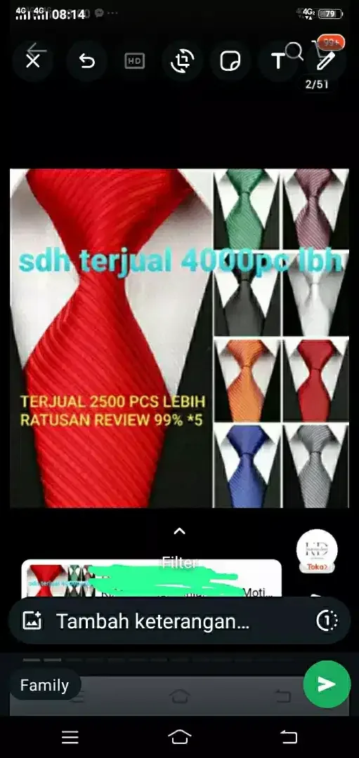 Dasi Formal Motif Salur lelaki dewasa - Image 1 of 8