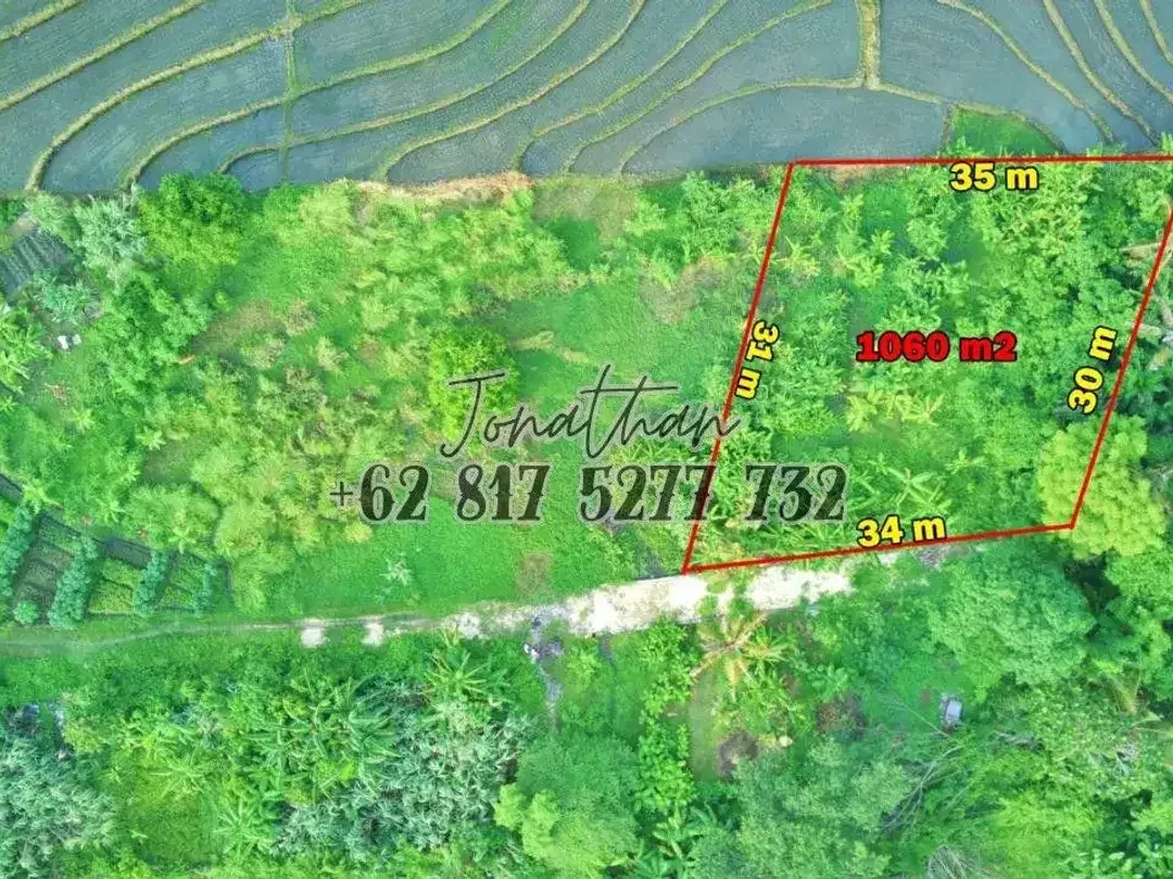 Dijual Tanah View Sawah Zona Wisata di Pantai Nyanyi Tabanan Bali - LSADT - Image 2 of 10