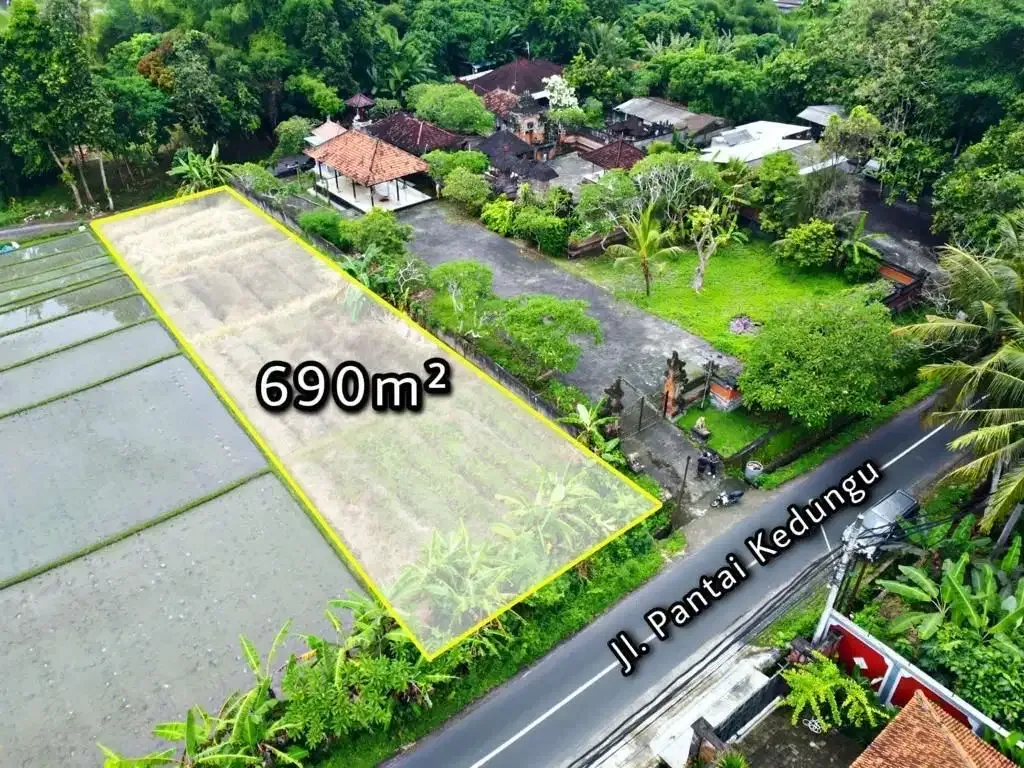 Tanah 690m2 View Sawah di Jalan Utama pantai Kedungu - Image 7 of 10