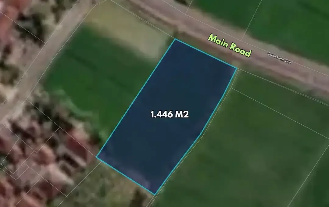 Prime land of 1446 sqm for sale in Pangkung Tibah Beach area, Tabanan - Image 1 of 7