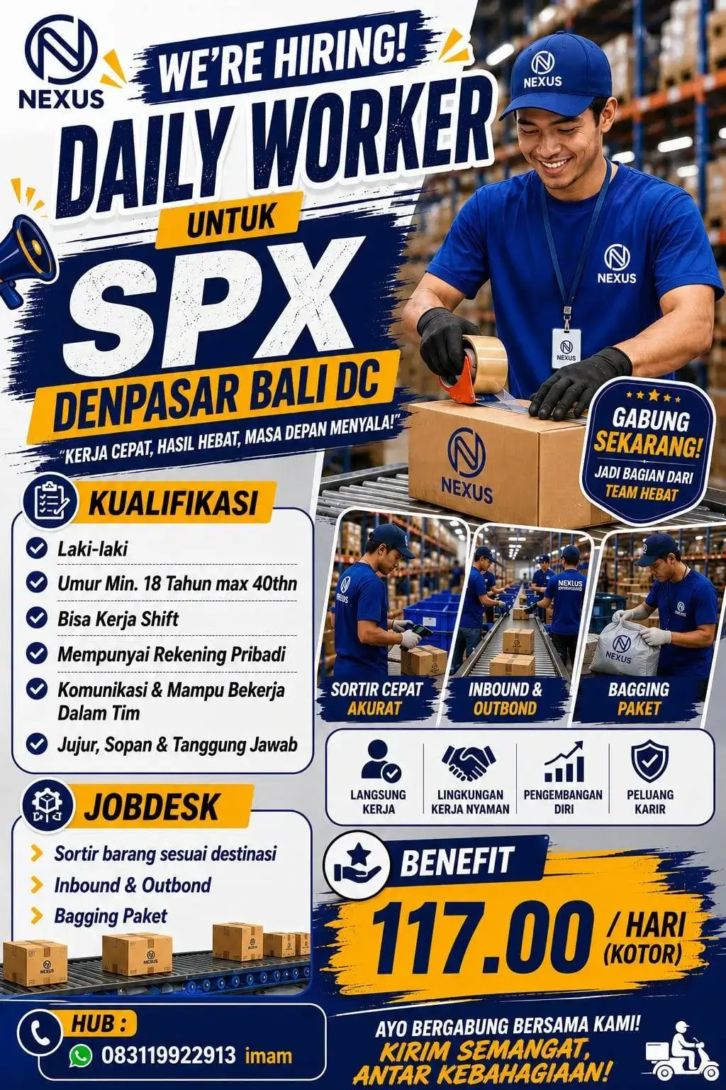 LOWONGAN KERJA DAILY WORKER DENPASAR BALI DC - Image 1 of 1