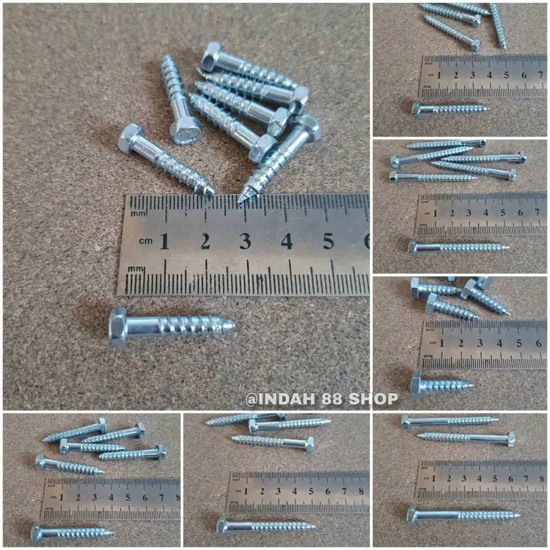 ISI 10pcs - Deskrup / Lag Screws Galvanis / Baut Sekrup Fisher - Image 2 of 2